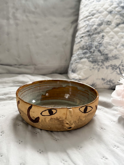 Unique ‘Face of the Moon’ Studio Pottery Bowl