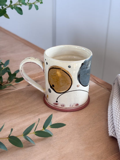 Vintage Studio Pottery Slipware Mug, Stamped J