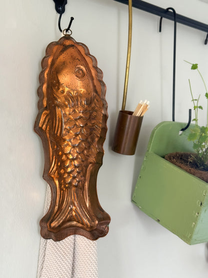 Vintage Copper Fish Jelly Mould by Tagus • Made in Portugal