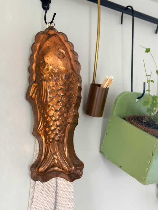 Vintage Copper Fish Jelly Mould by Tagus • Made in Portugal