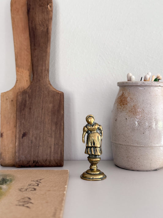Antique Solid Brass ‘Little Lady’ Games Counter