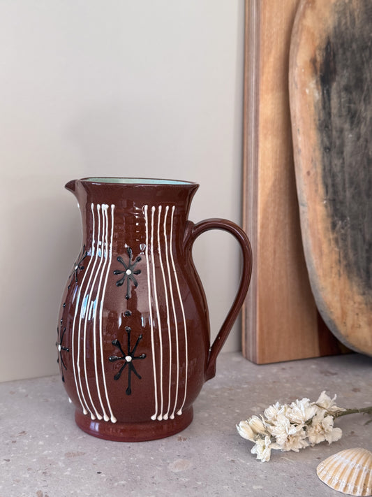 Rare Vintage 1950s/60s Welsh Slipware Jug by Rhys & Jean Powell, Llangollen