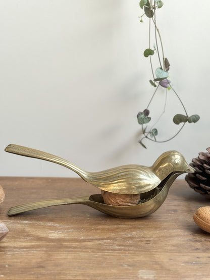 Very Rare Midcentury 1950s German Brass Bird Shaped Nutcracker