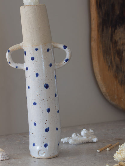 Contemporary Studio Pottery Wonky Lady Candle Holder / Bud Vase by Janet Dawes