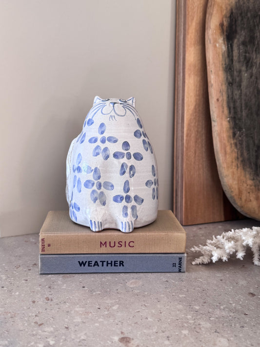 Vintage Studio Pottery Cat Sculpture - Burnham Pottery, Wells (1973)