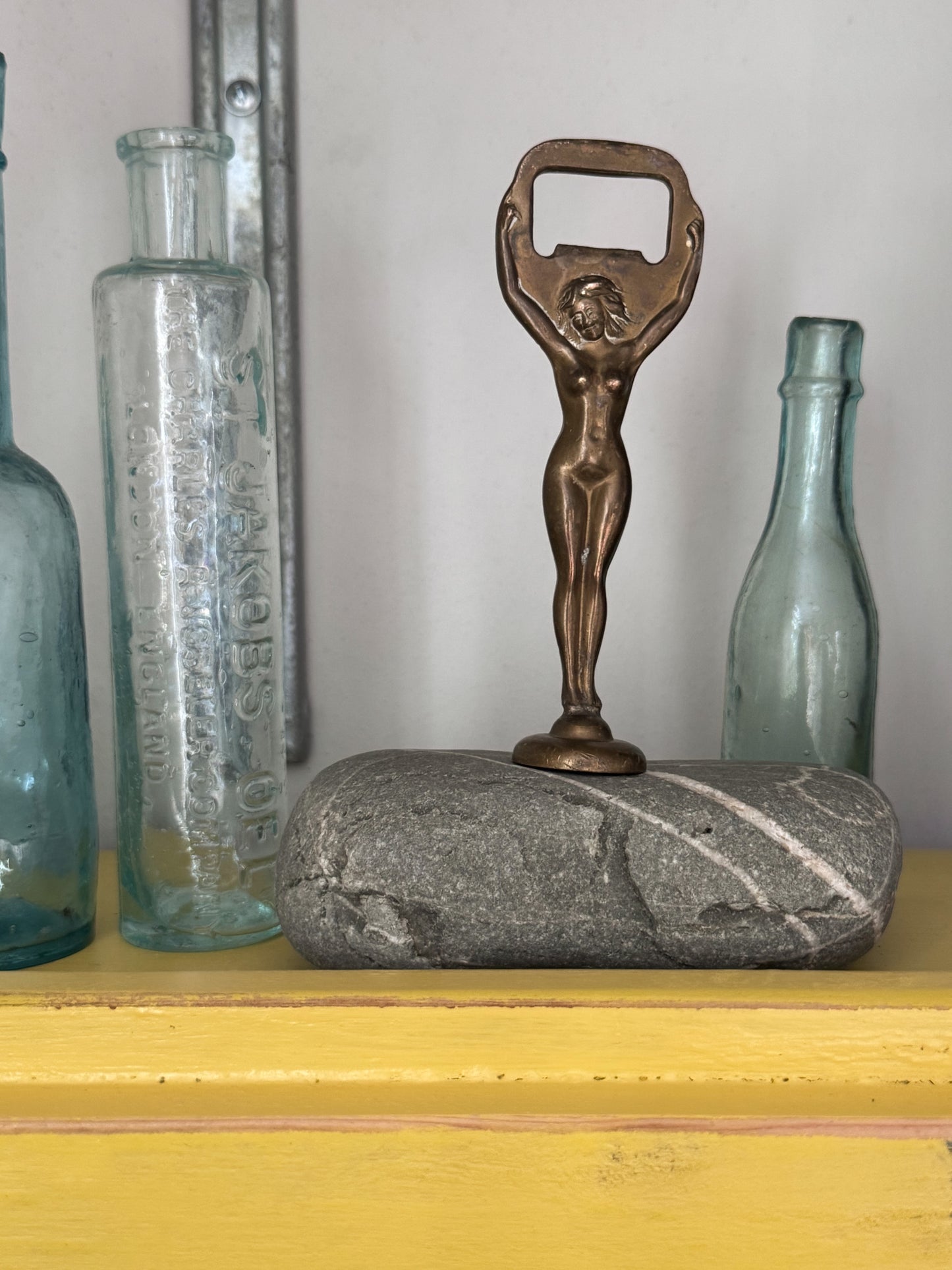Vintage Art Deco Solid Brass Nude Lady Bottle Opener