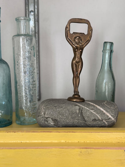 Vintage Art Deco Solid Brass Nude Lady Bottle Opener