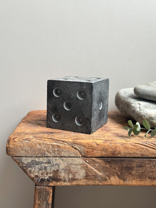 Vintage Handmade Welsh Slate Dice (Paperweight)