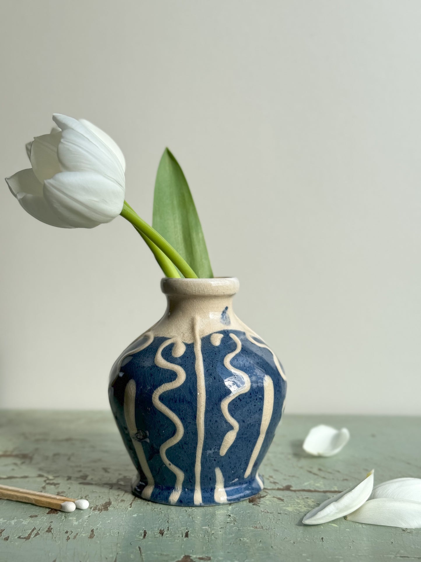 Vintage Slipware Pot by H.Martin