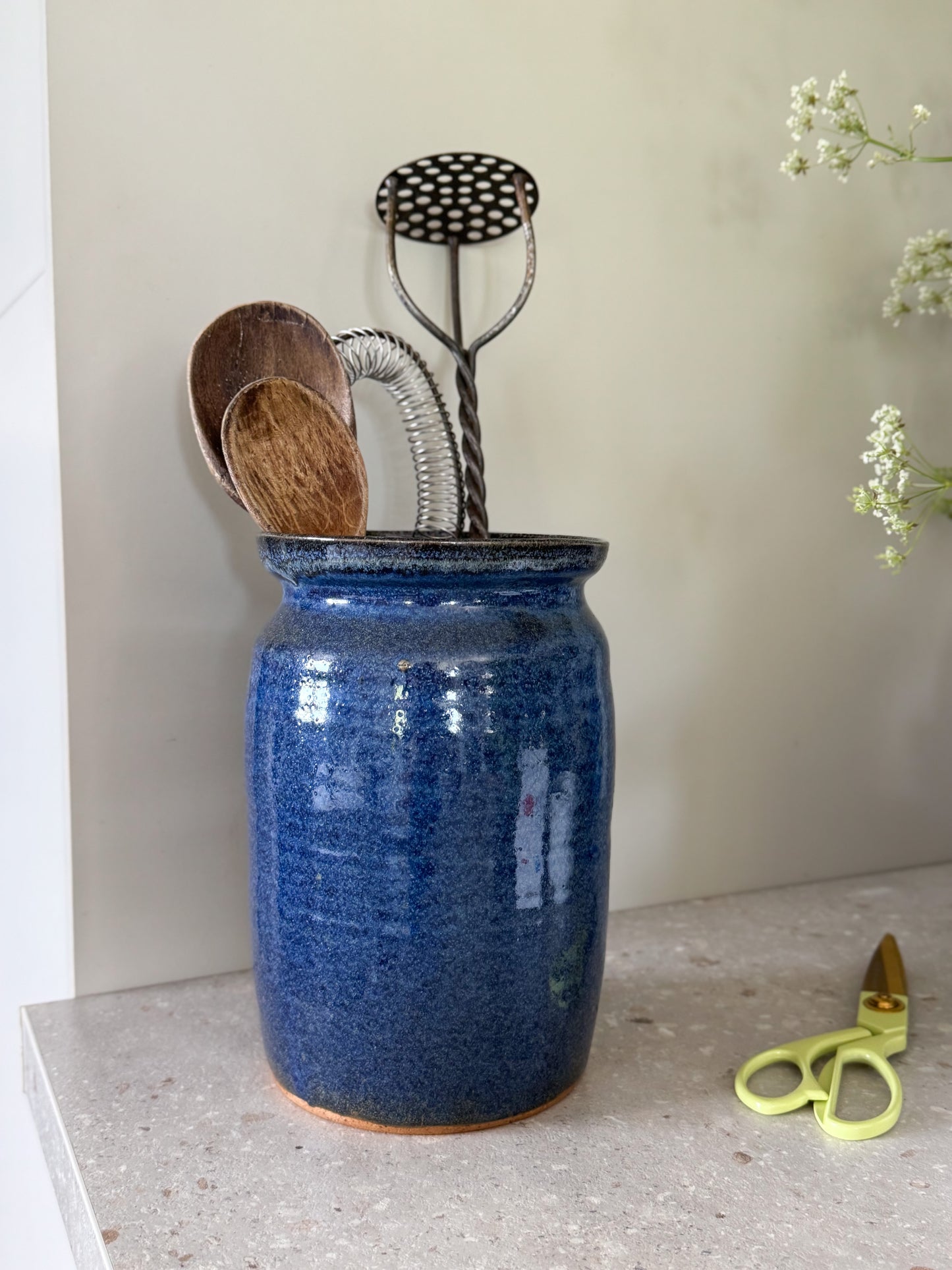 Large Blue Glazed Studio Pottery Vessel