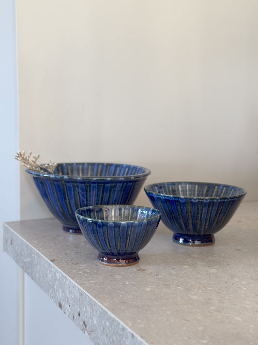 Set of 3 Vintage Studio Pottery Nesting Bowls by Robert Goldsmith, Selborne Pottery