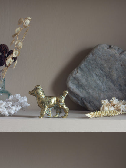 Vintage Solid Brass Poodle Figurine