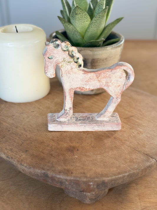 Rustic Welsh Studio Pottery Horse Sculpture by Ronald Hill