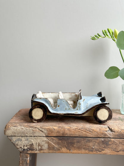 Vintage Studio Pottery Folk Art Car Sculpture