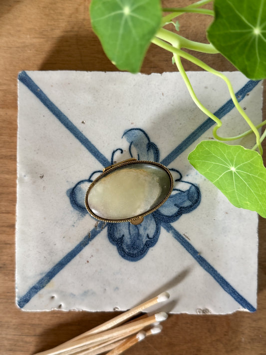 Vintage Brass & Onyx Pill Box – Tiny Treasure Keeper