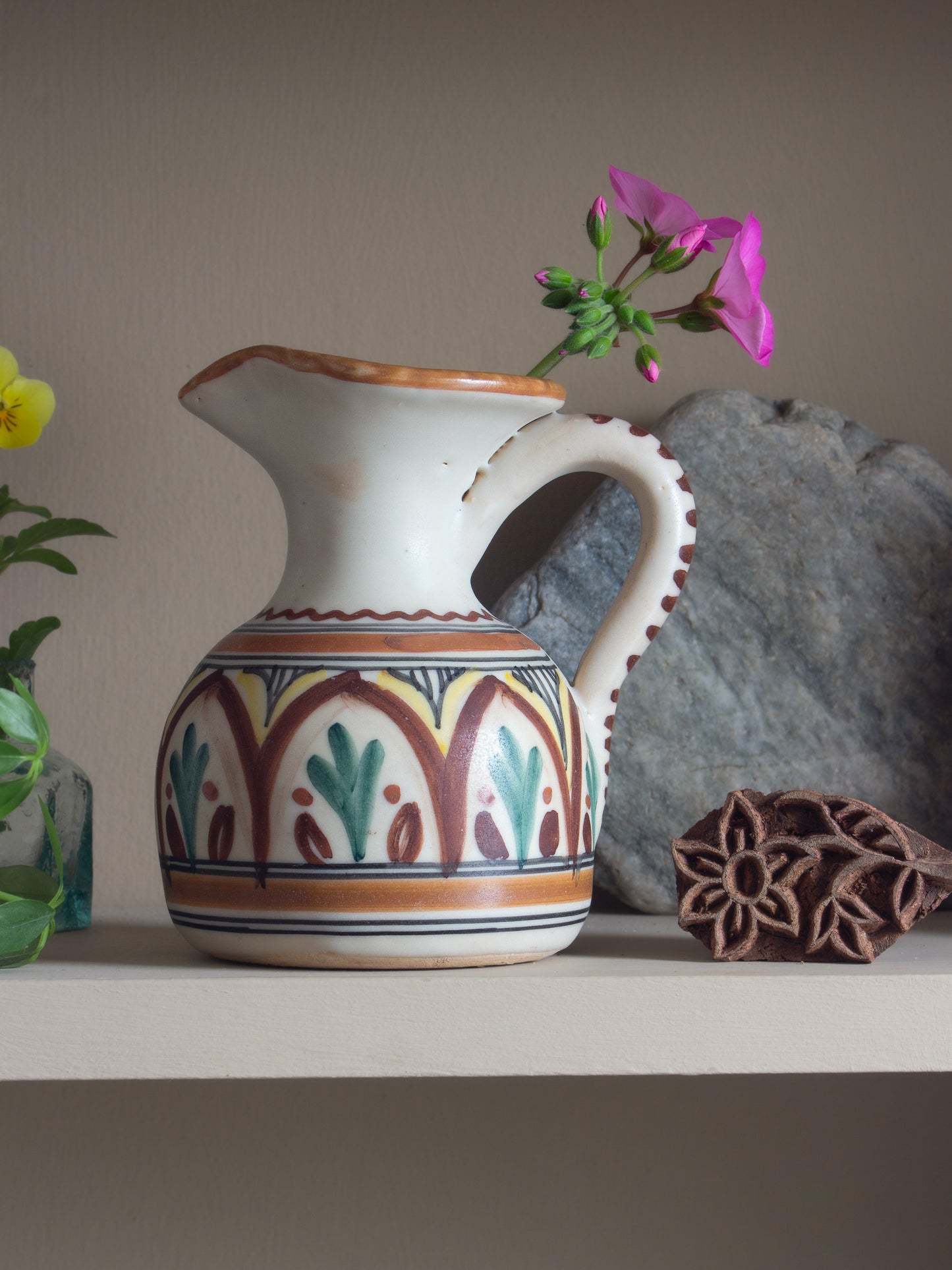 Vintage Mediterranean Studio Pottery Jug