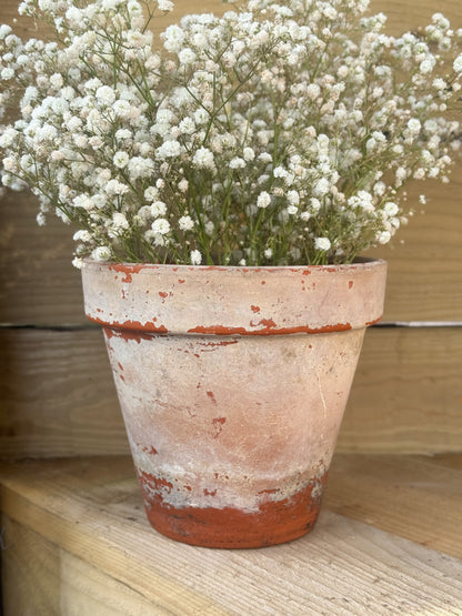 Large Vintage Hand-Thrown Aged Terracotta Planter