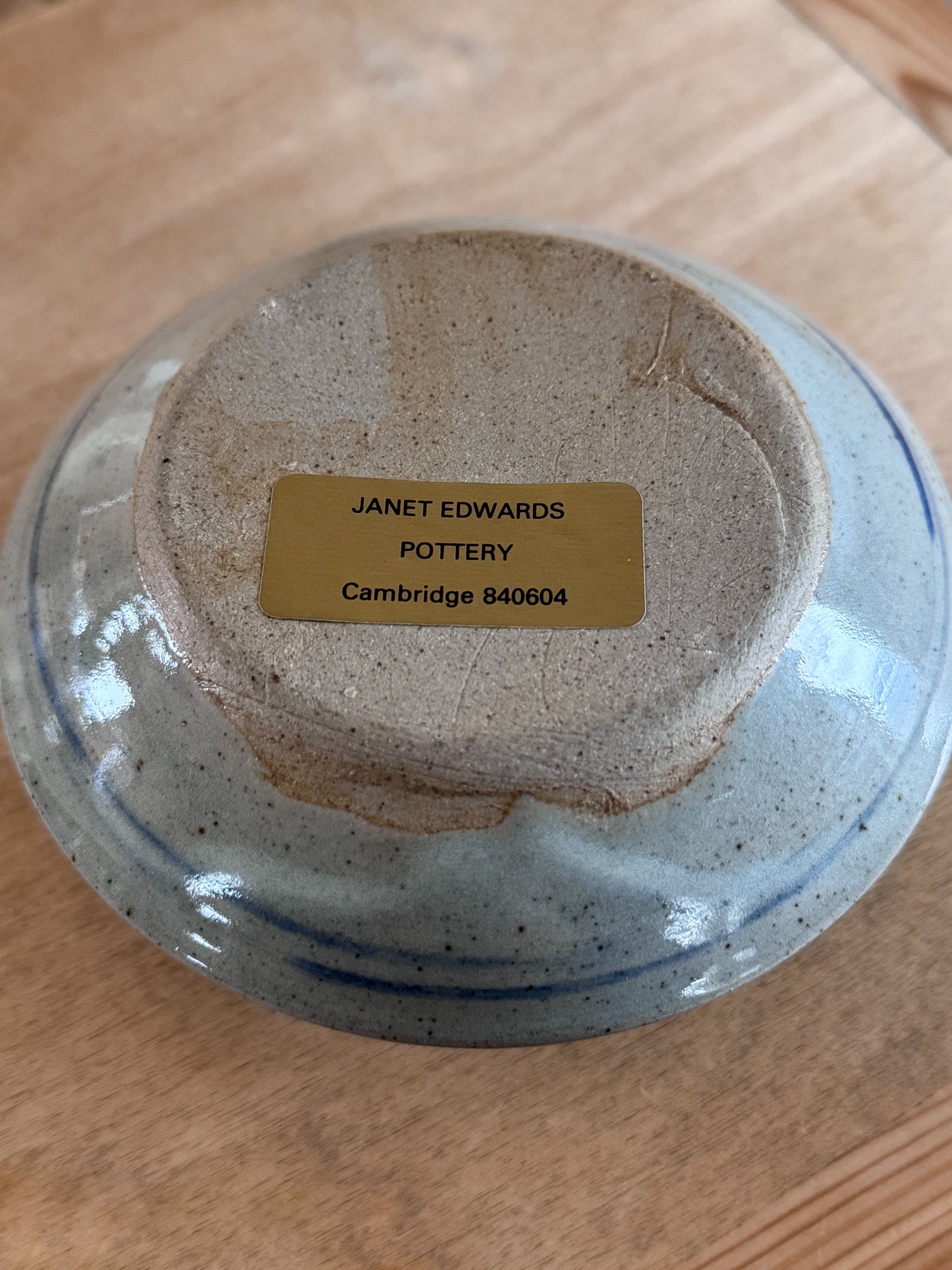 Studio Pottery Floral Blue Candle Holder by Janet Edwards, Cambridge