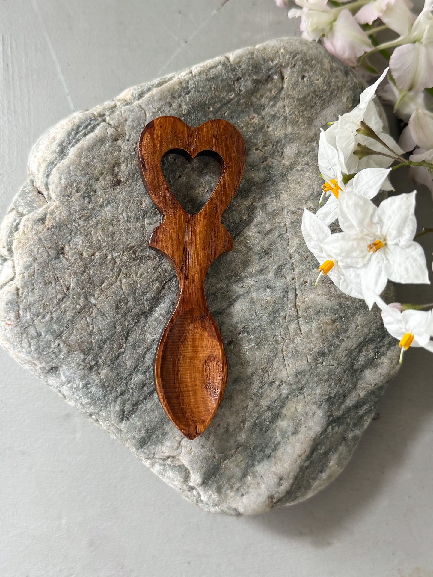 Vintage Miniature Welsh Love Spoon with Heart Cut-Out