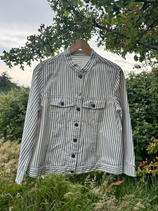 100% Cotton Striped Jacket, Sourced in Prenzlauer Berg, Berlin - Size 8-14