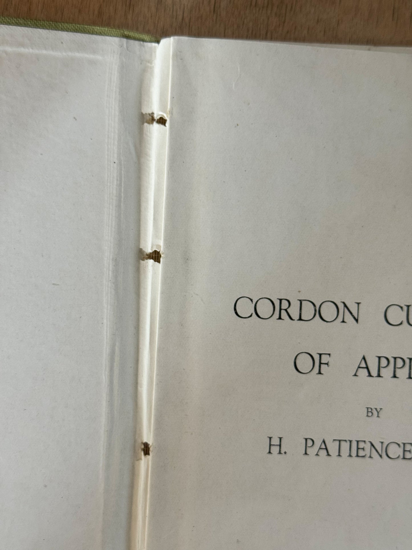 Cordon Culture of Apples, H. Patience, F.R.H.S. - 1940s