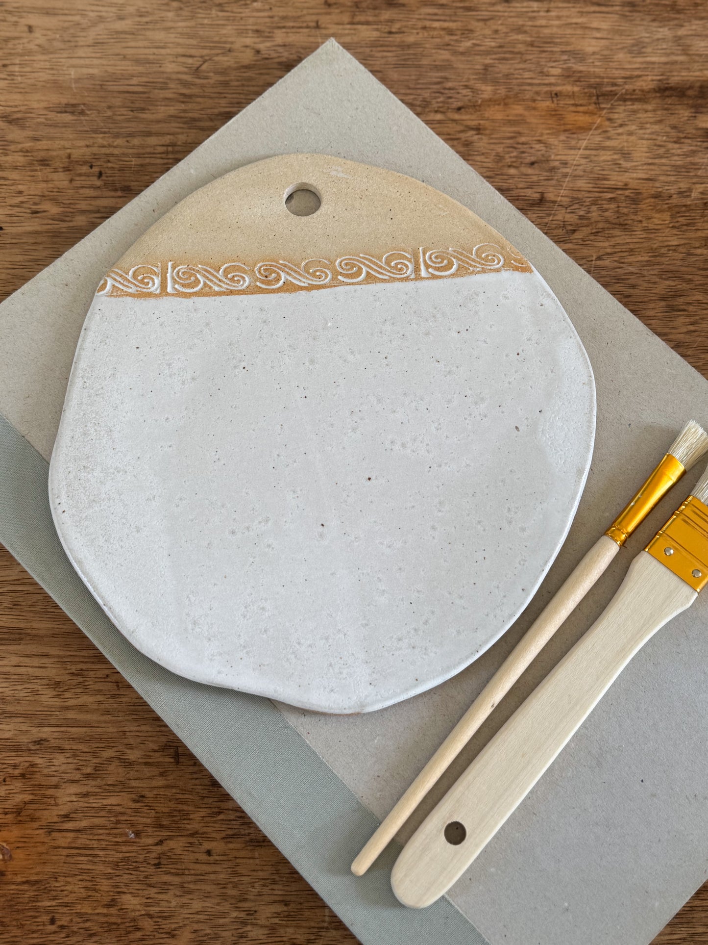 Vintage Welsh Studio Pottery Artist’s Paint Palette – Blue Slate Snowdonia Pottery
