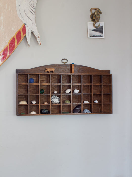 Vintage Wooden Trinket Display Shelf