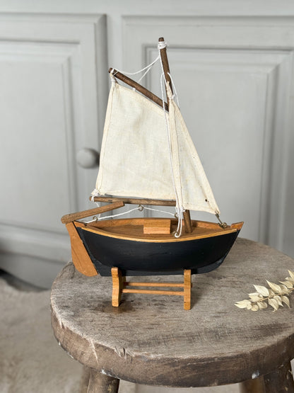 Vintage Handmade Wooden Model Ship