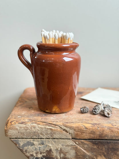 Antique Brown Glazed Stoneware Creamer | Match Pot