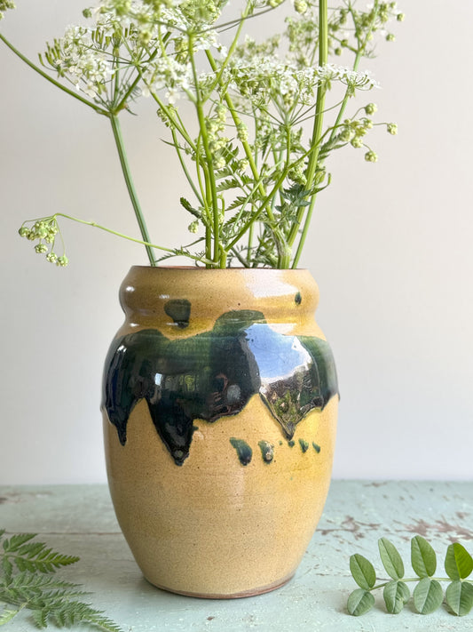 Midcentury Welsh Studio Pottery Drip Glaze Pot