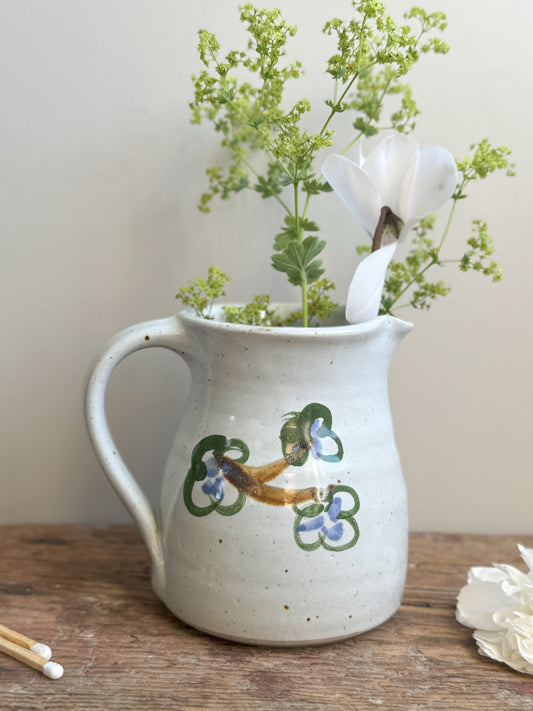 Abstract Studio Pottery Floral Creamer Jug