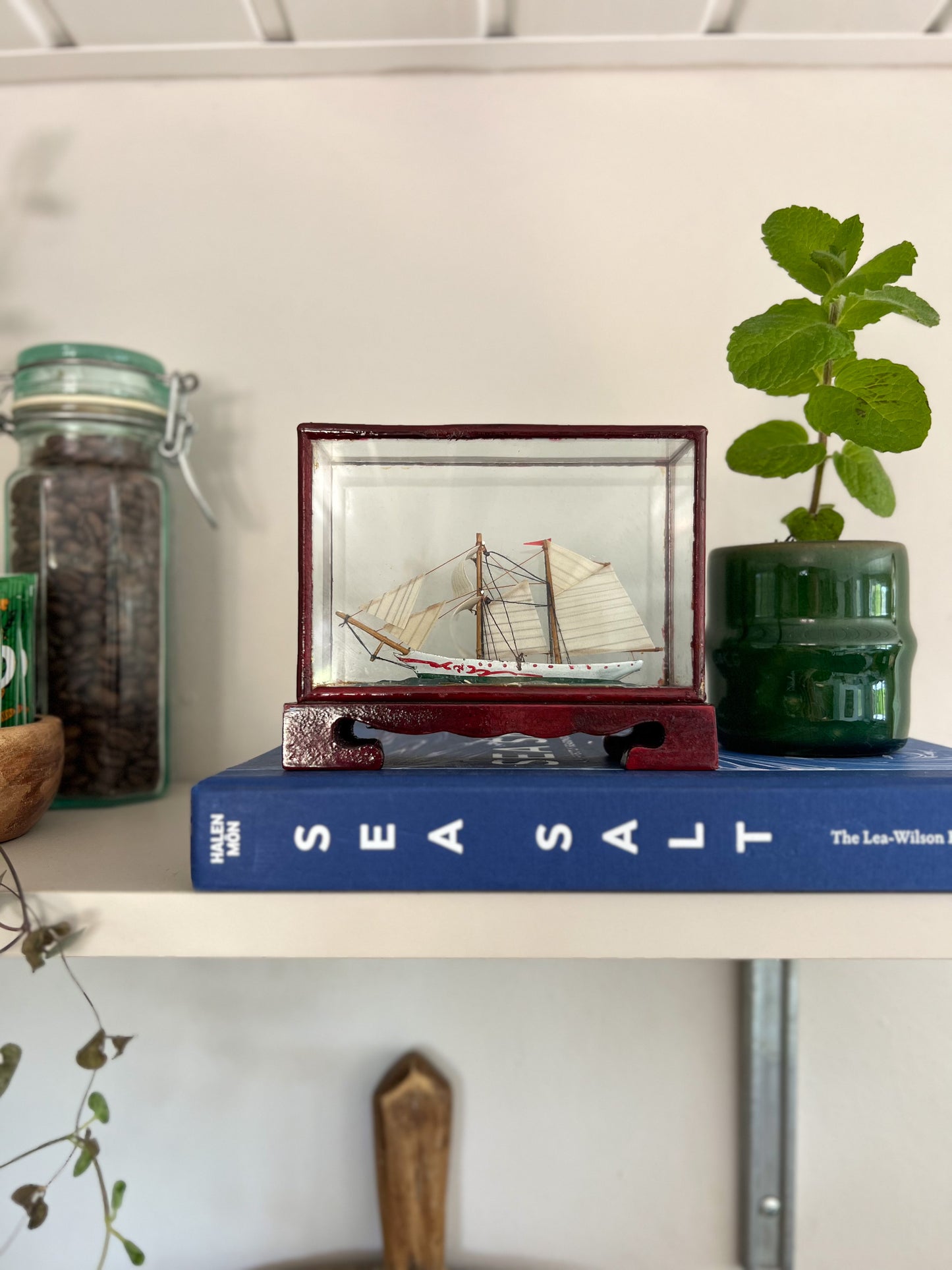 Vintage Miniature Cased Ship