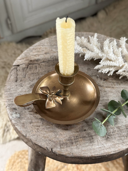 Vintage Solid Brass Bow Chamberstick (Option 1)