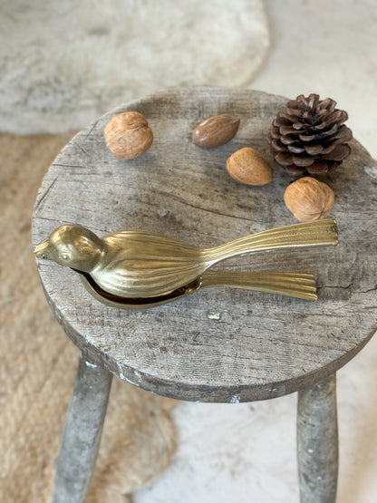 Very Rare Midcentury 1950s German Brass Bird Shaped Nutcracker
