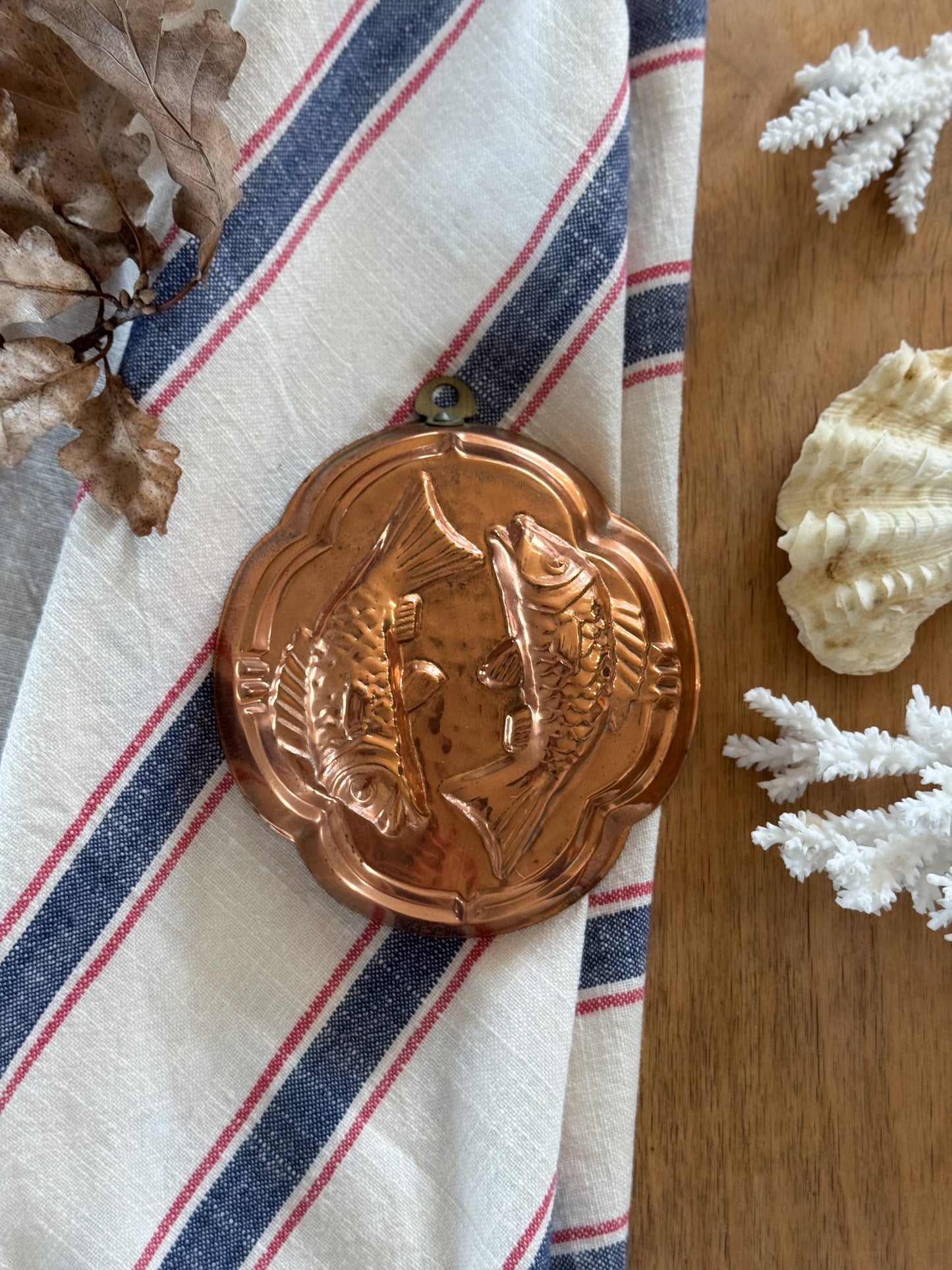 Vintage Midcentury Copper Fish Jelly Mould