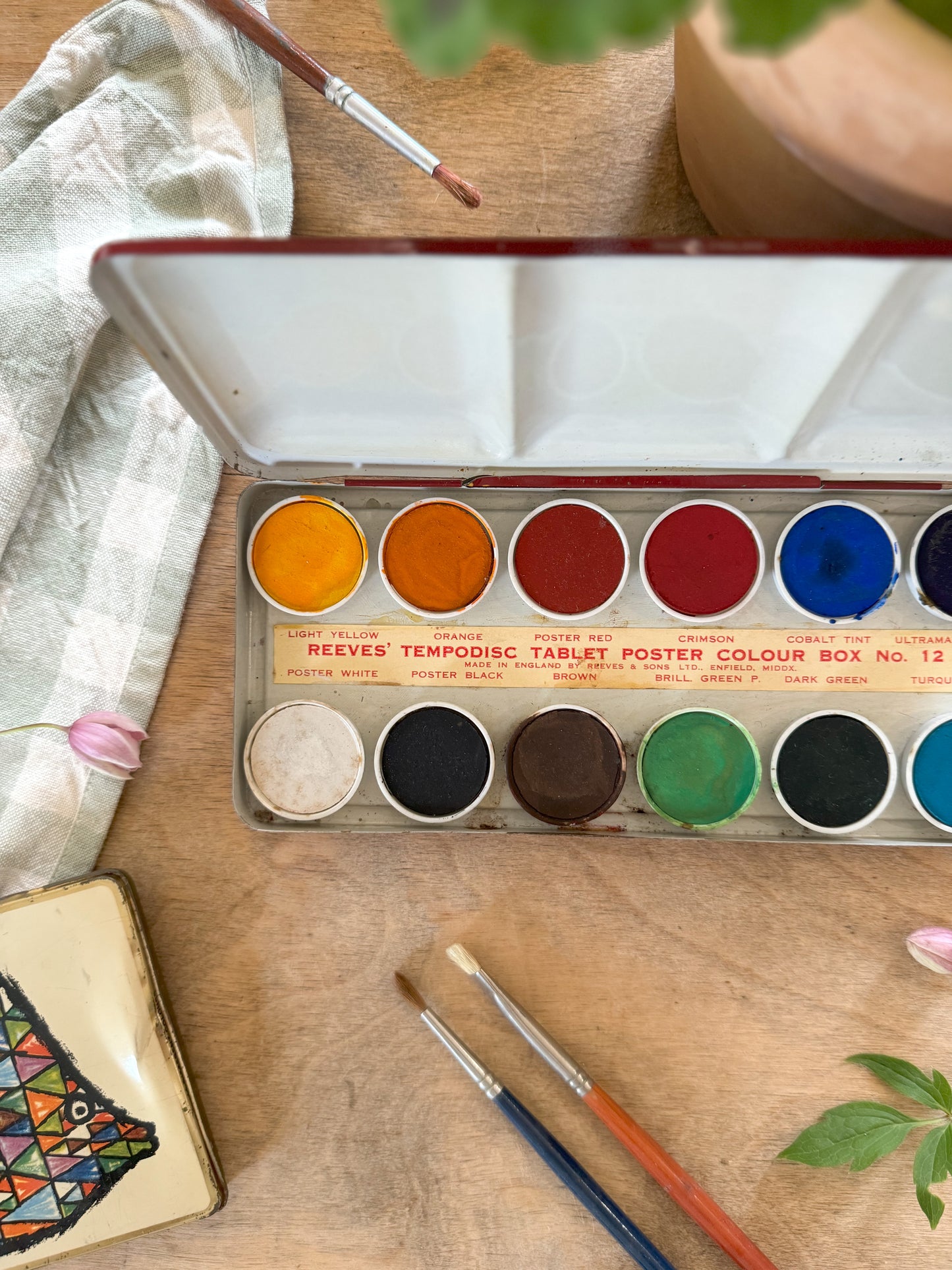 Vintage Reeves Tempodisc No12 Watercolour Palette