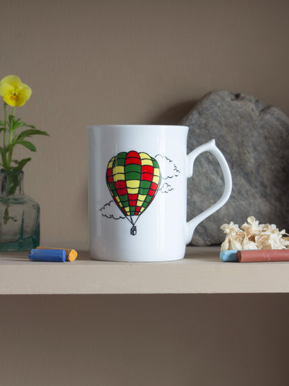 Vintage Fine Bone China Hot Air Balloon Mug • Made in England