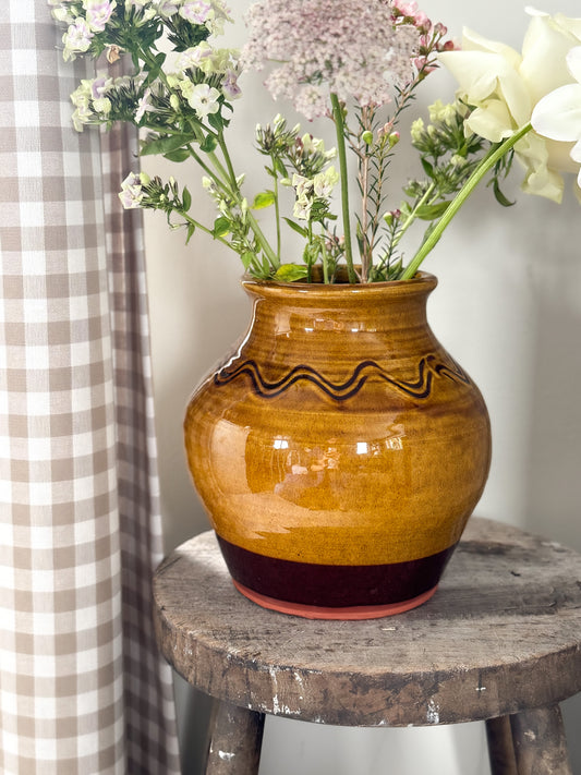 Vintage 1970s Welsh Studio Pottery Vase, Priddweithfa Môn, Anglesey Pottery by Patricia and James Hutchins
