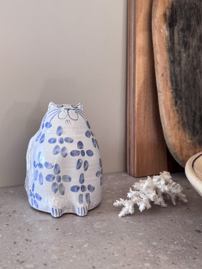 Vintage Studio Pottery Cat Sculpture - Burnham Pottery, Wells (1973)