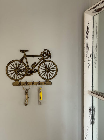 Vintage Solid Brass Bicycle Key Hook Rack