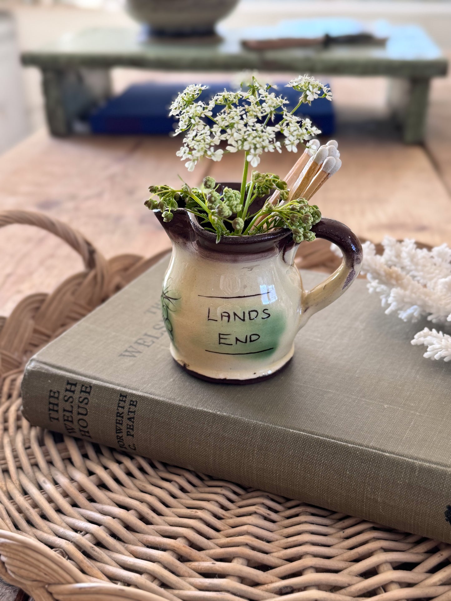 Vintage Slipware ‘Lands End’ Miniature Creamer Jug
