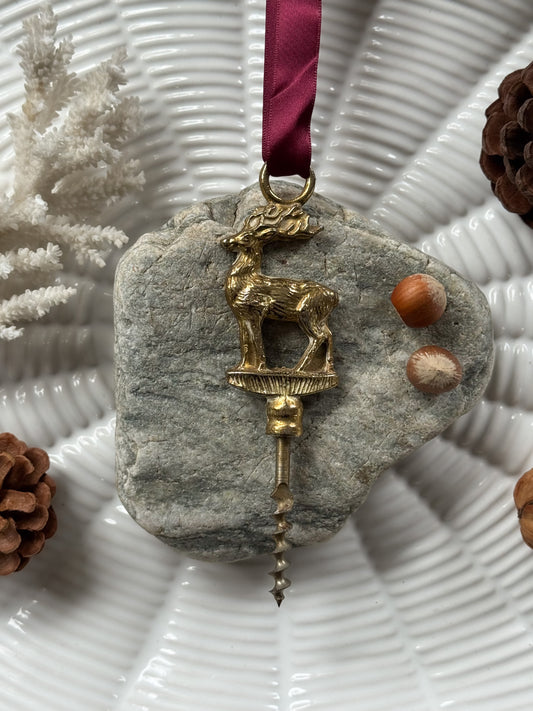 Vintage Brass Stag Corkscrew