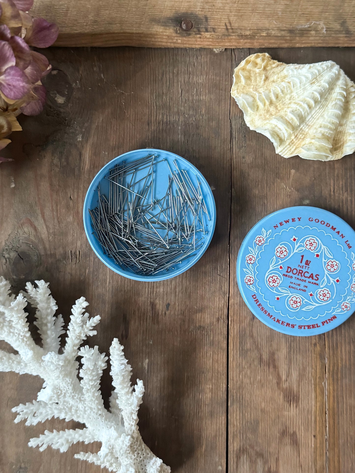 Vintage Dorcas Dressmakers’ Pin Tin - Complete With Original Steel Pins