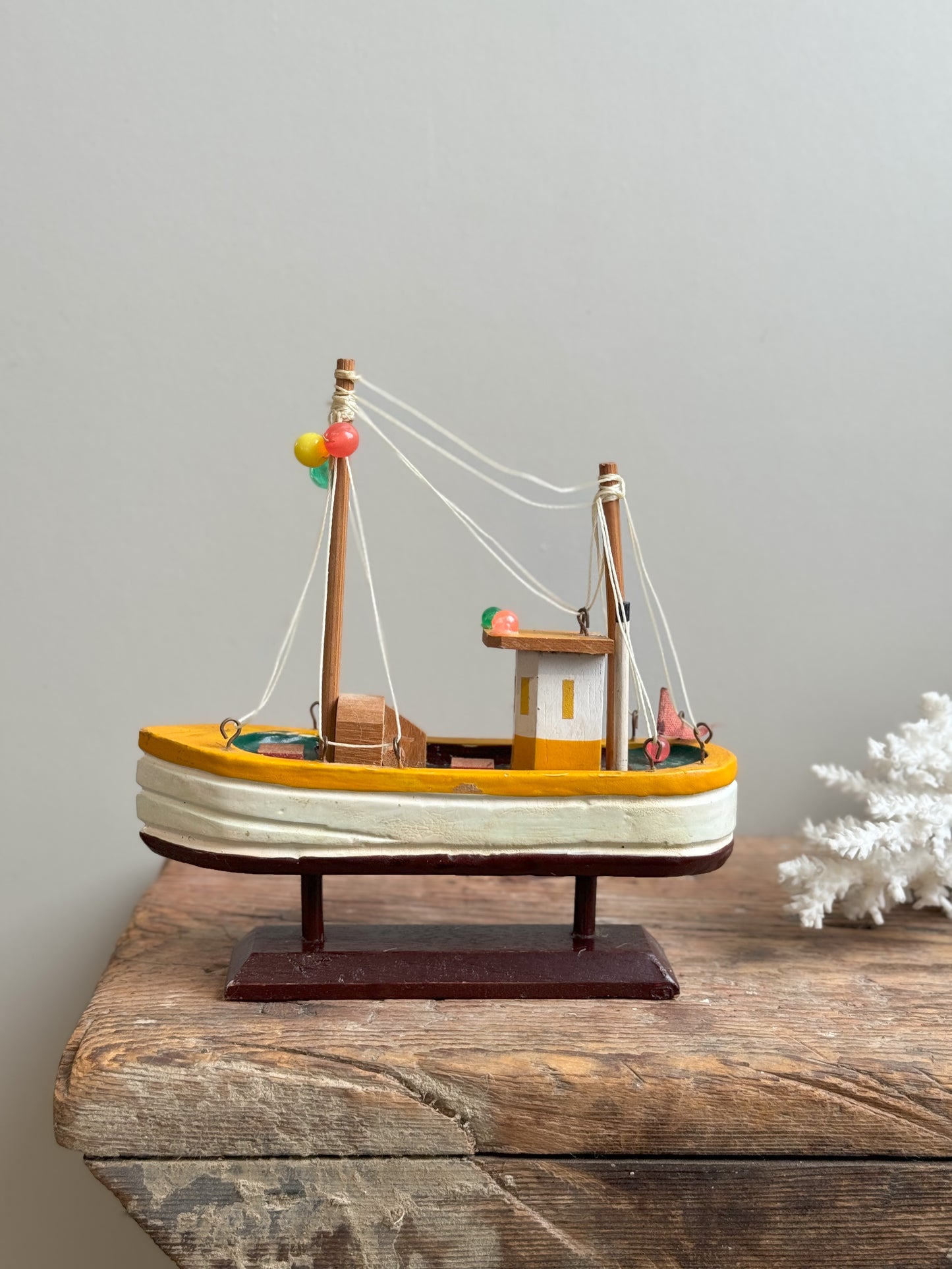 Vintage Wooden Model Ship