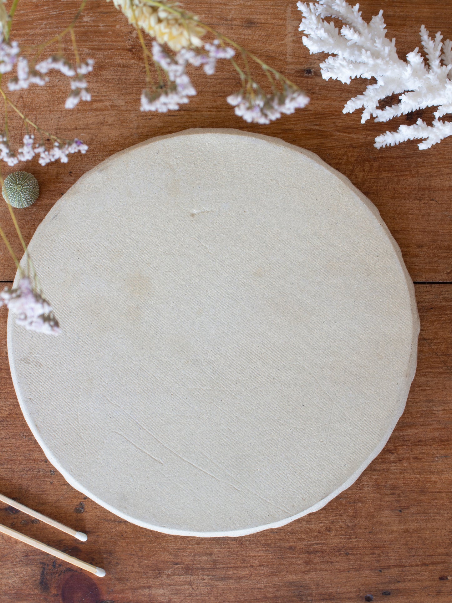 Vintage Studio Pottery Lace Detail Tray / Wall Plate