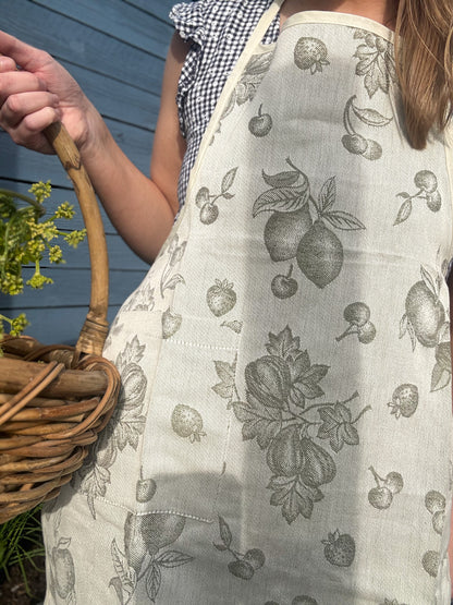 Vintage Italian Cotton & Linen Apron — New Old Stock