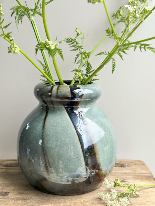 Vintage Studio Pottery Drip Glaze Vase