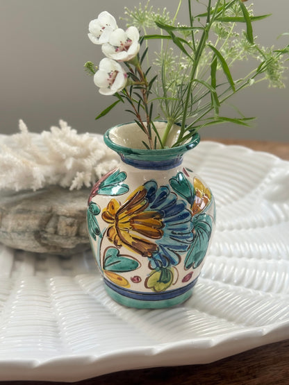 Vintage Italian Sgraffito Floral Bud Vase