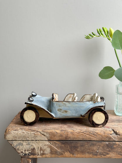 Vintage Studio Pottery Folk Art Car Sculpture