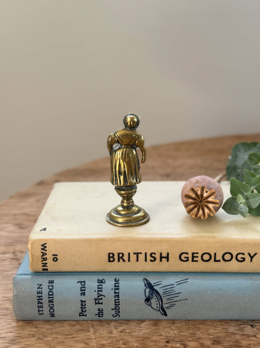 Antique Solid Brass ‘Little Lady’ Games Counter